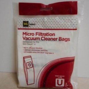 DG Home Dirt Devil by Hoover Type U Micro Vacuum Cleaner Bags 2 Pack
